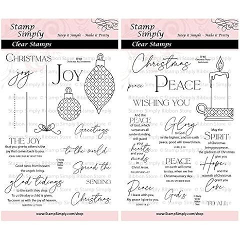 Stamp Simply Clear Stamps Christmas Joy and Peace Duo Christian Religious 4x6 Inch Sheets - 27 Pieces Cover