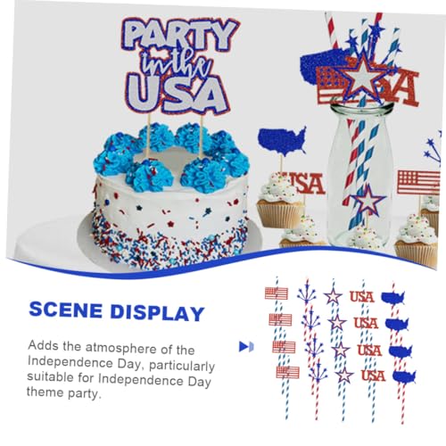 Mipcase 20 pitillos de papel coloridos para fiestas patrióticas miniatura 5