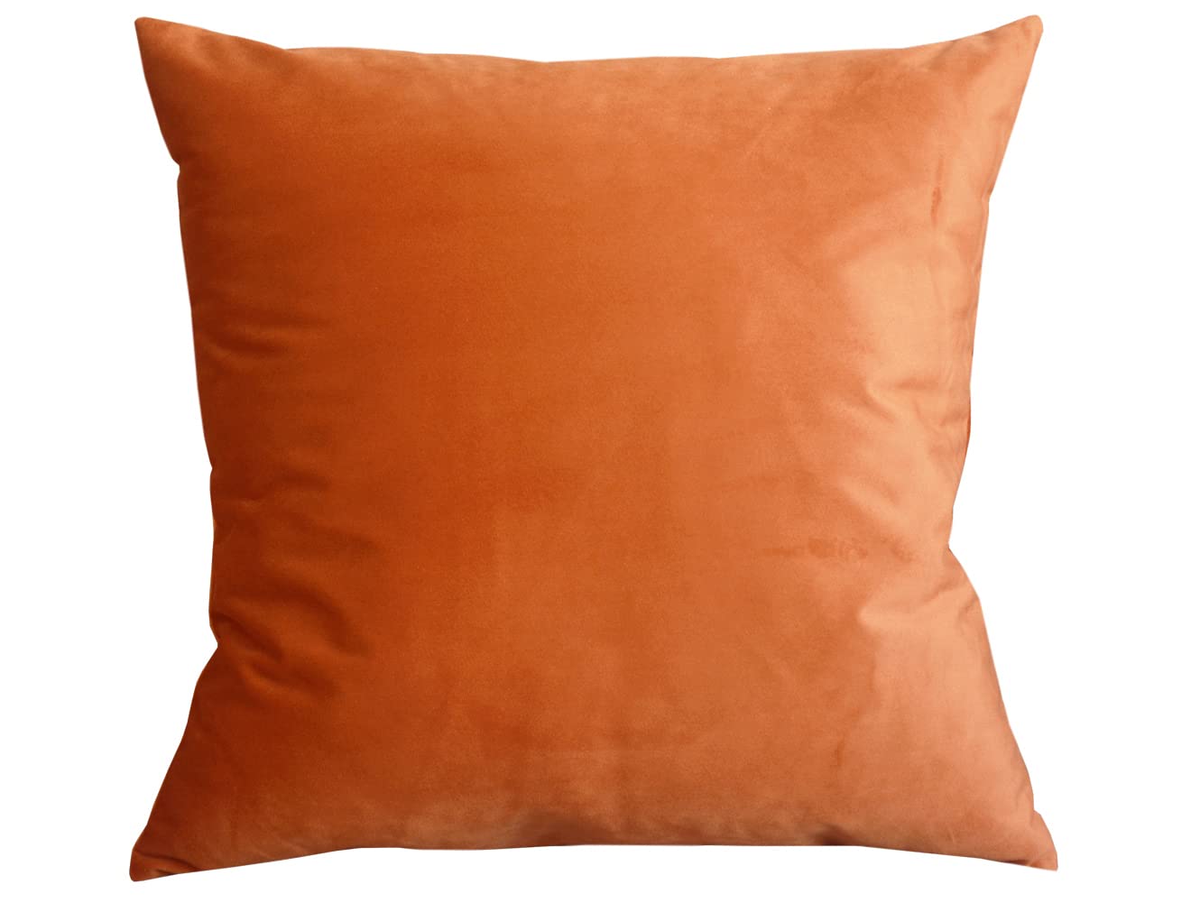 Lutanky Velvet Cushion covers Soft Throw Pillow Case Decorative Square Cushion Cover for Sofa Home Decor 18" X 18" （45 x 45 cm）(dark orange, 1 Piece) — image 1