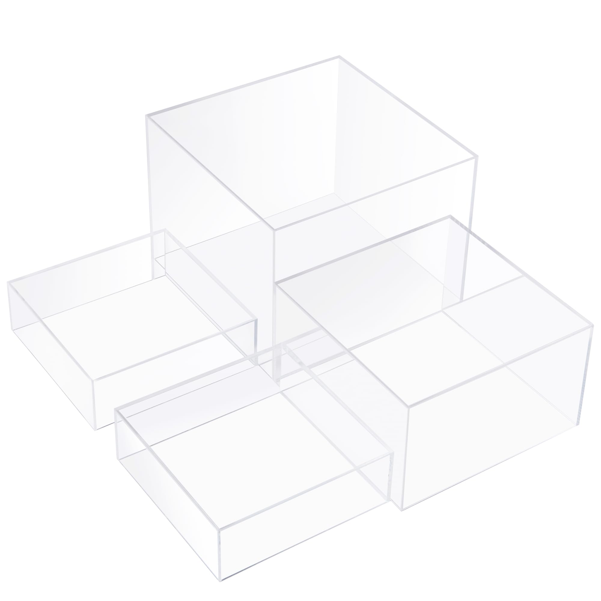 Amazon.com: Set of 4 Acrylic Cube Display Box Risers Food Buffet Riser ...