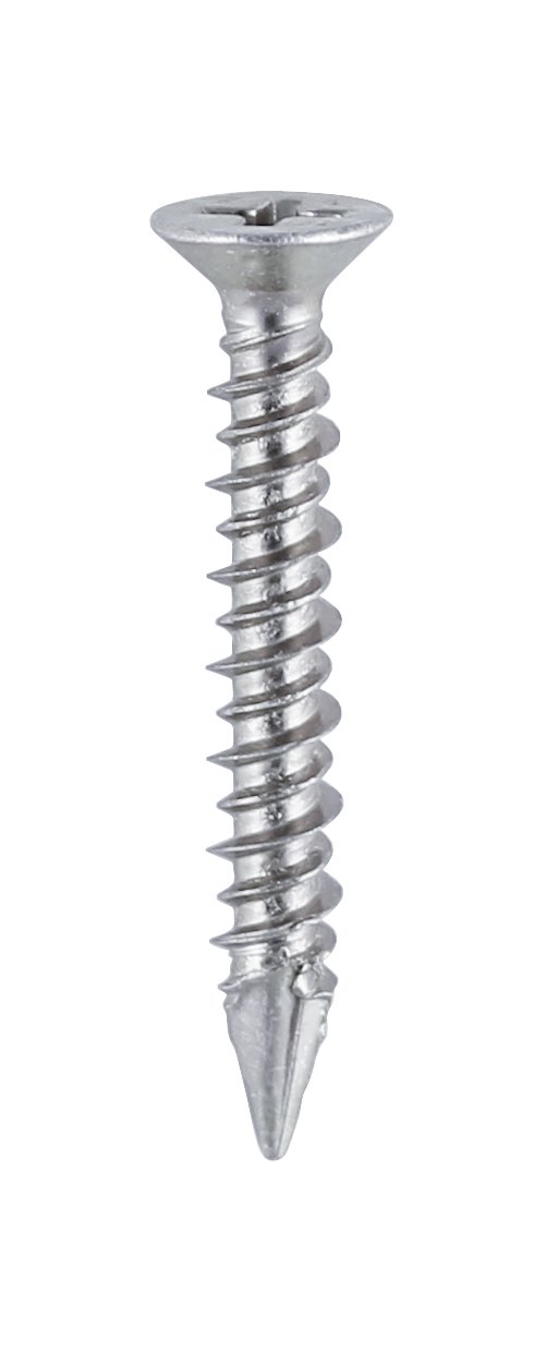 Timco Silver 104Z Bzp Countersunk Pvc Window Screw 4.3 X 25 - Zinc (Box Of 1000)