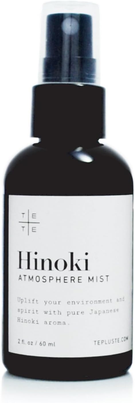 TE+TE Hinoki Atmosphere Mist Infused with Pure Japanese Hinoki Essential Oil | Travel Size 2 oz | Space and Linen