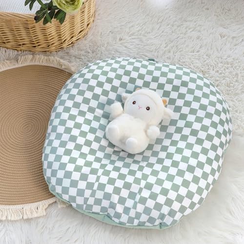 Image of Newborn Lounger Cover, Soft Comfortable Baby Lounger Cover, 1 Pack Reversible Removable Slipover for Infant Lounger Pillow, Green Checkered (Lounger not Included)