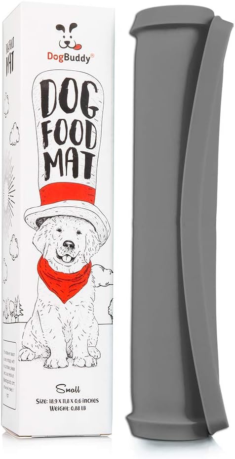 DogBuddy Dog Food Mat, Waterproof Dog Bowl Mat, Silicone Dog Mat for Food and Water, Pet Food Mat with Edges, Dog Food Mats for Floors, Nonslip Dog Feeding Mat, Puppy Supplies - Large (24x16), Shadow : Pet Supplies