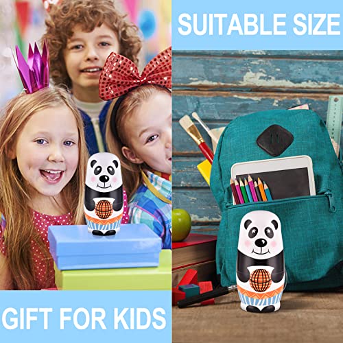 Hysiguan Nesting Dolls-5 Pcs 6" Tall-Handmade Animal Russian Nesting Dolls-Wooden Stacking Toys Easter Eggs For Kids Toddlers Birthday Decoration Gift (Panda) #TOP4