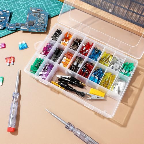 Kit de fusibles para automóvil Alipis, 1 set con probador de fusibles y extractor, estuche de almacenamiento para organización fácil, para automóviles, RV y uso automotriz miniatura 5