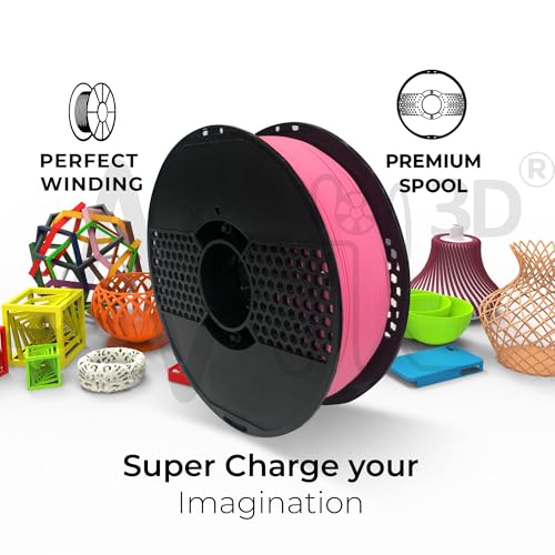 Image of NFIL3D 1KG Net Turbo Finish PLA+ Pink 3D Printer Filament | Filaments for 3D Printer| 1.75mm| Accuracy + /- 0.015mm | 1000g 3D Filament, 250g Spool, 350g Packaging Weight (Total Weight 1.6KG)