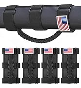moveland 4 Pack Roll Bar Grab Handles, Paracord Grip Handles for 1955-2023 Jeep Wrangler JL, JK, ...