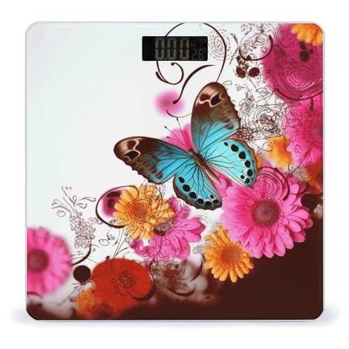 Báscula Digital de Baño Colorful Flower Butterfly 400lb