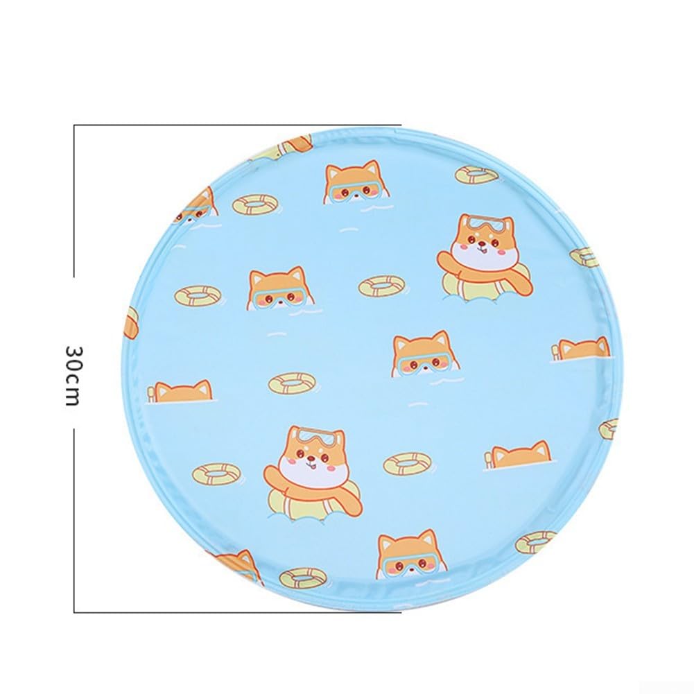 DAZZLEEX Faltbares rundes Kühlgelkissen für Haustiere, bequem für Reisen und Outdoor-Aktivitäten (A 30 cm)