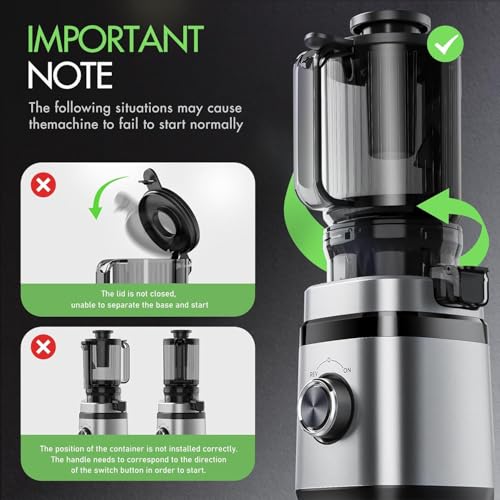 EILKOS Juicer Machines, Cold Press Juicer with Wide Feed Chute, Slow Masticating Juicers for Whole Vegetables & Fruits, High Juice Yield, Easy to Clean, Large Auger, Light Silver by EILKOS - Image 6
