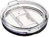 Spill Proof Lid, KinHom Crystal Clear Splash Resistant Plastic Covers Tumbler Replacement Accessory with Slider Closure for Yeti Rambler,RTIC Coolers and Ozark Trail in Travelling (2 PACK) (30 oz)