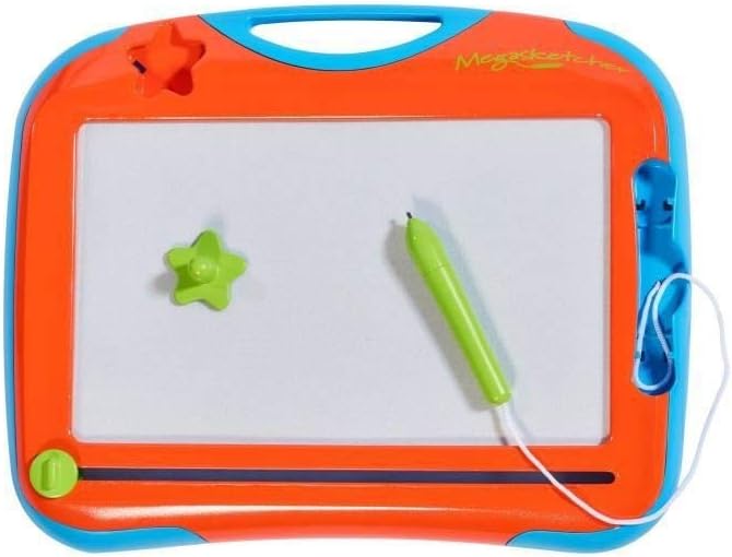 Aquadoodle Megasketcher Mini Magnetic Drawing Board - Travel Mini Writing Pad with Magic Eraser - Travel Games for Kids Aged 3 Years and Older - Length 14cm, Multicoloured