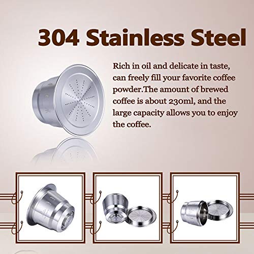 Anself Cápsulas de café com tampa de aço inoxidável Filtro de xícara com cápsula de café reutilizáve