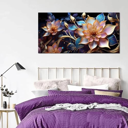 Grande image de fleur pour salon chic tableau de luxe 80x160 - 4