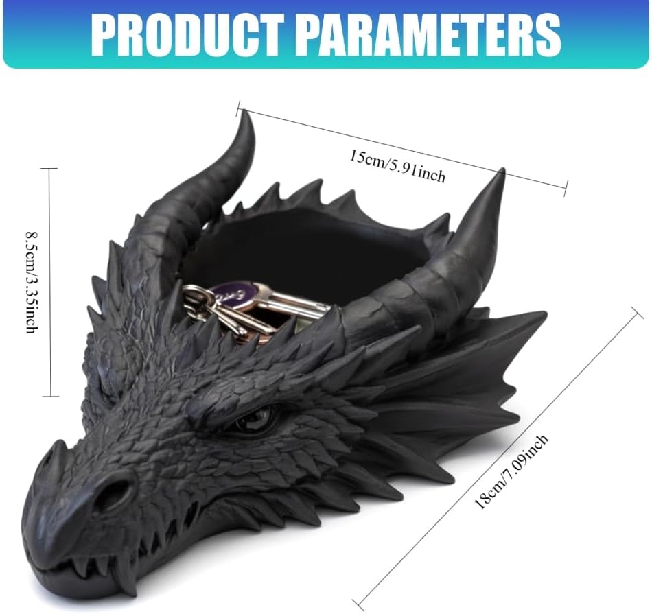Unique Gothic Style Dragon Head 3D Printed Candle Holder and Jewelry Organizers image 5