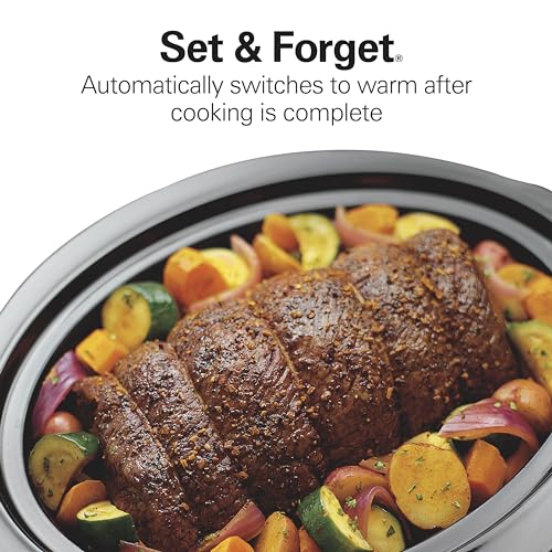 Hamilton Beach Programmable Slow Cooker, 7 Quart (6.6 L), Black, 15 Cooking Options, Lid Latch Strap for Travel, Dishwasher Safe Stoneware Crock, Model 33474G by Hamilton Beach - Image 5