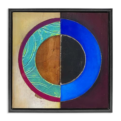 Nautical Split Circle Abstract, 17 x 17 Inch Canvas in Floater Frame