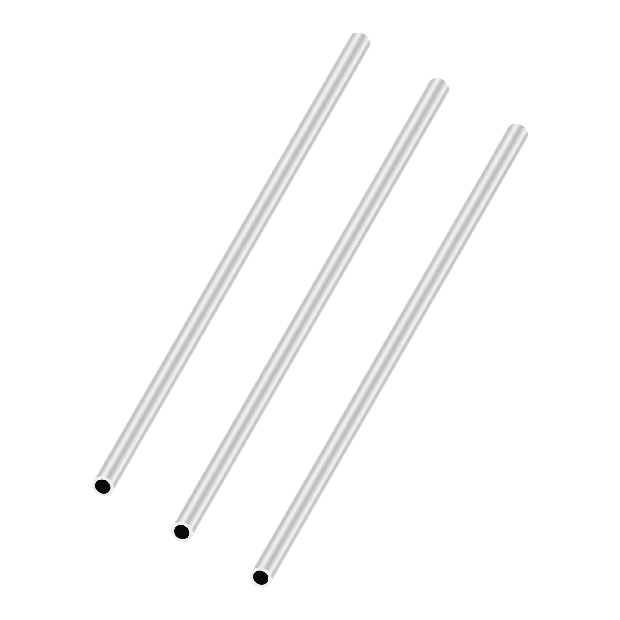 Lavmhab Silver 6063 Aluminum Tube 5Mm Od X 3Mm Id 1.0Mm Wall Thickness 200Mm Length, Aluminum Round Tubing Seamless Straight Pipes (3Pcs)