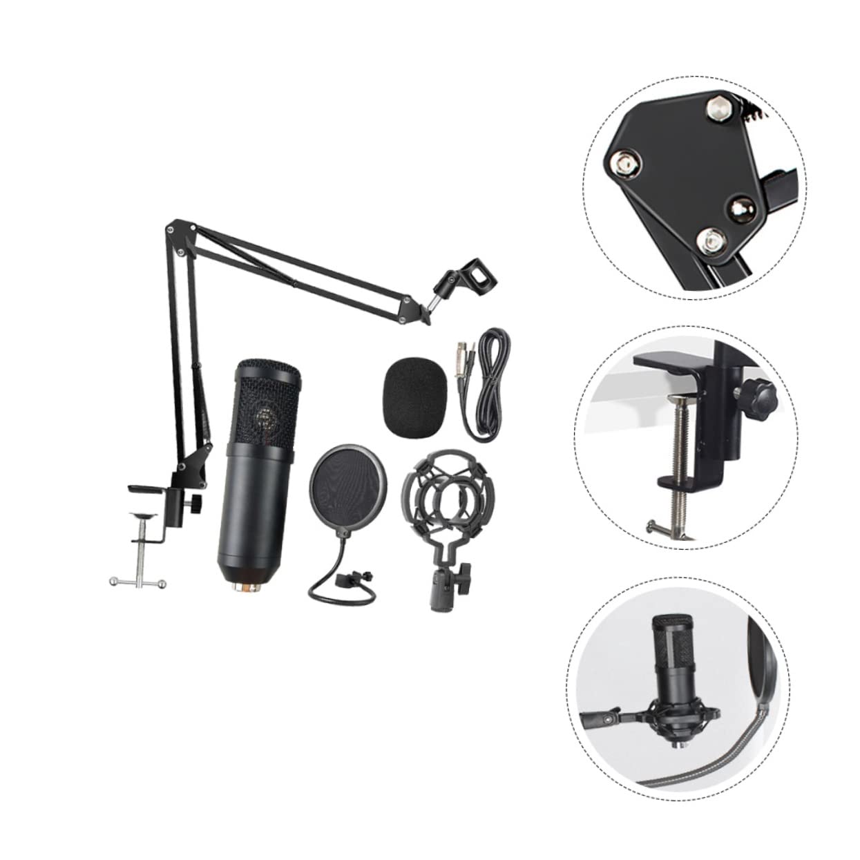 Abaodam Microfono a Condensatore Bm800 USB Nero per Streaming | Lega di Alluminio, Cardioide per Voce, Adatto a Studi di Registrazione Colore Casuale