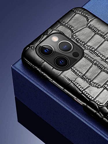 Coque iPhone 12 Pro en cuir véritable crocodile | Élégance et protection chic