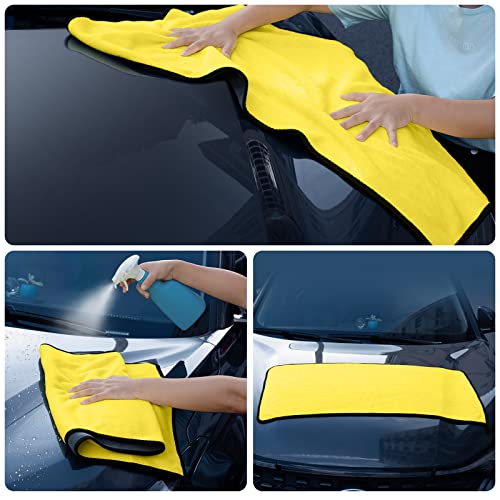 Pipimoo Large Microfiber Towels For Cars - 20"X39" Ultra Absorbent & Soft Microfiber Cloth (2-Color Packaging) | Oversized Microfiber Cleaning Cloth For Cars Motor Cleaning Detailing Polishing Drying #TOP5