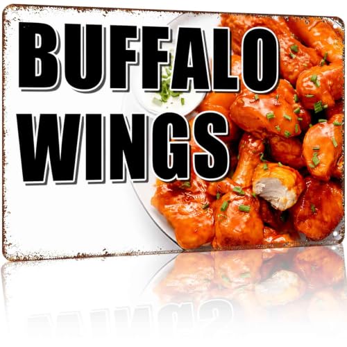 Buffalo Wings Food Art Aluminum Metal Sign 8 x 12 Inch