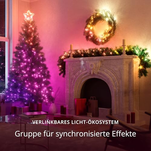 Twinkly Strings HD 700 Smart RGB+W LEDs, 38,5 Meter, Grüne Leitung, Weihnachtsbeleuchtung für Innen- und Außenbereich