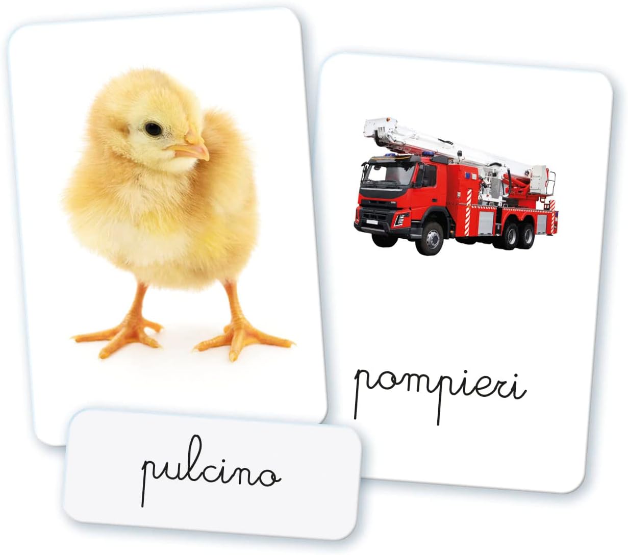 Clementoni Montessori Prime Words Cards 2 Years (Italian Version), Educational Game-Made in Italy, Multicoloured, 16319