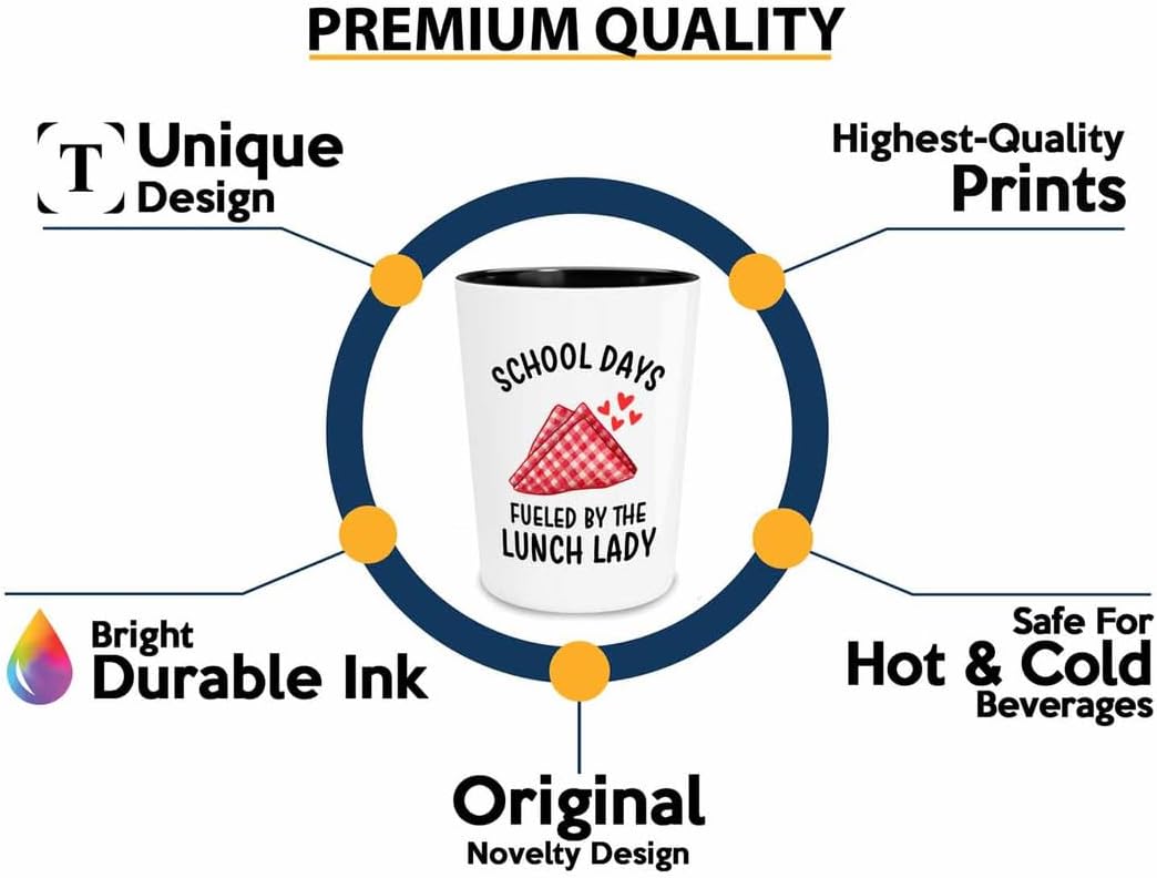 Lunch Lady Shot Glass 1.5oz - School Days - Cafetaria Lunch lady High school serving food student image 2