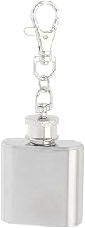 Stainless Steel Portable 1oz Mini Hip Flask Alcohol Flagon w Keychain (id: 302 fae b8f 5b0 435