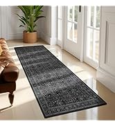 Jainmy Dark 2x6 Runner Rug for Hallways Entryway, Vintage Earth Tone Kitchen Bathroom Runner 6ft,...