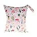 Sigzagor Medium Wet Dry Bag Baby Cloth Diaper Nappy Insert Bag Reusable Washable with Two Zippered Pockets (Flamingo and Cactus)