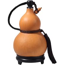 Gourd Water Bottle, Natural Drinking Gourd Thick-Wall Water Bottle with Beeswax Coating Portable Ornament & Decor Small