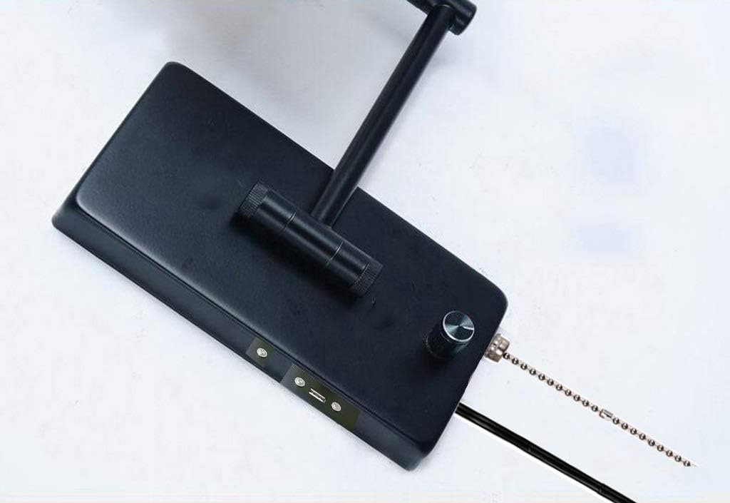 USB Pull Chain and Plug-in Wall Sconce Swing Arm E26 E27 Metal and Cloth Shade Living Room Bedroom Bedside Study Wall Lamp (Size : 32cm×25cm)