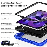 SEYMAC Case for iPad Air 5th Gen 2022 10.9” and iPad Air 4th & iPad Pro 11 2022/2021/2020/2018, Three Layers Protective Case with Pencil Holder, [360° Kickstand/Hand Strap], Screen Protector, Blue - Image 8