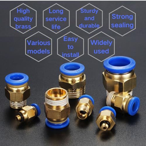 4 Stück 12mm 1/2′′PT Außengewinde gerade Push to Connect Fittings Einsteckschlauch Pneumatik Schnellverbinder