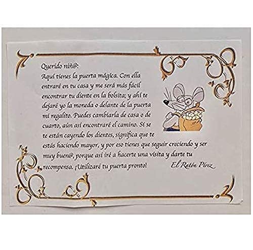 Miniatura 6 de Abubu Puerta Ratoncito Pérez Mágica Con Caja Para Dientes De Leche En Español, Carta, Escalera, Bolsita, Regalo Original Niño Niña Ratón Pérez. Hecho A Mano En España. Recuerdo Infancia