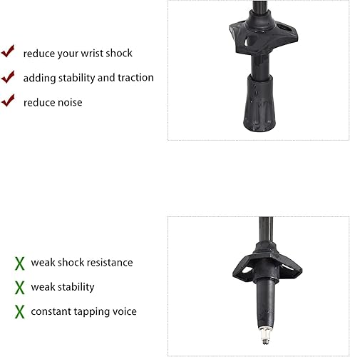 Miniatura 4 de Paquete de 12 puntas de goma para bastón de senderismo, protectores de punta de bastón de senderismo de repuesto para bastones de senderismo