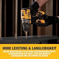 DEWALT 12 Volt XR bürstenloser Akku-Bohrschrauber, inkl. 2x 2 Ah Li-Ion Akkus, 2A Ladegerät, Gürtelclip, T-STAK Box, DCD701D2-QW – Ansicht 2
