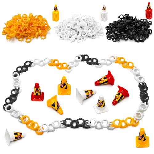 Hobby Fans 180 Pieces RC Car Racing Track Drift Runway Drift Field Fence with 30PCS Road Cones for 1/14 1/16 1/18 1/24 1/28 1/30 1/43 Mini RC Car (Black & Yellow & White, 210PCS)