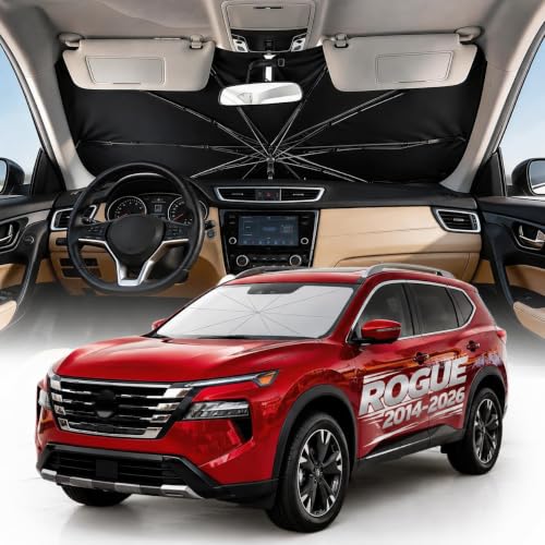 Weektic Custom Windshield Sun Shade Umbrella for Nissan Rogue 2014-2026, [Double Thickened Ice Crystal Coating] Sun & Heat Protection