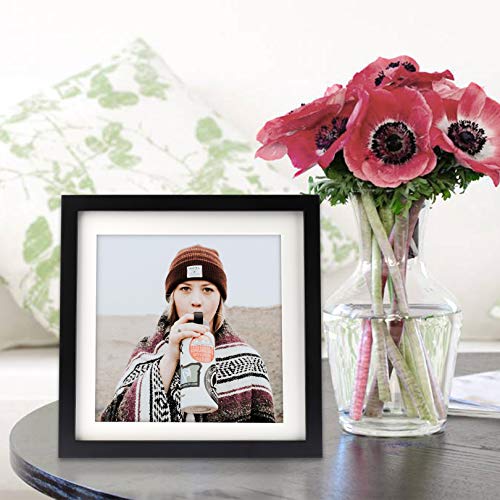 10X10 Black Picture Frames Square Classic Natural Wood 4 Pack For Wall Mounting And Tabletop Display #TOP4