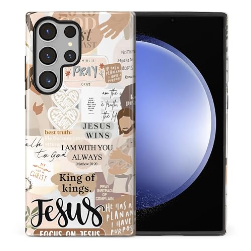 Coque Samsung S23 Ultra antichoc à 2 couches de protection hybride avec verset de la Bible