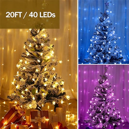 Solhice Star String Lights Battery Operated Color Changing 20ft, 40 LEDs Fairy Lights, Hanging Twinkle Lights with Remote for Outdoor Indoor Bedroom Décor by Solhice - Image 7