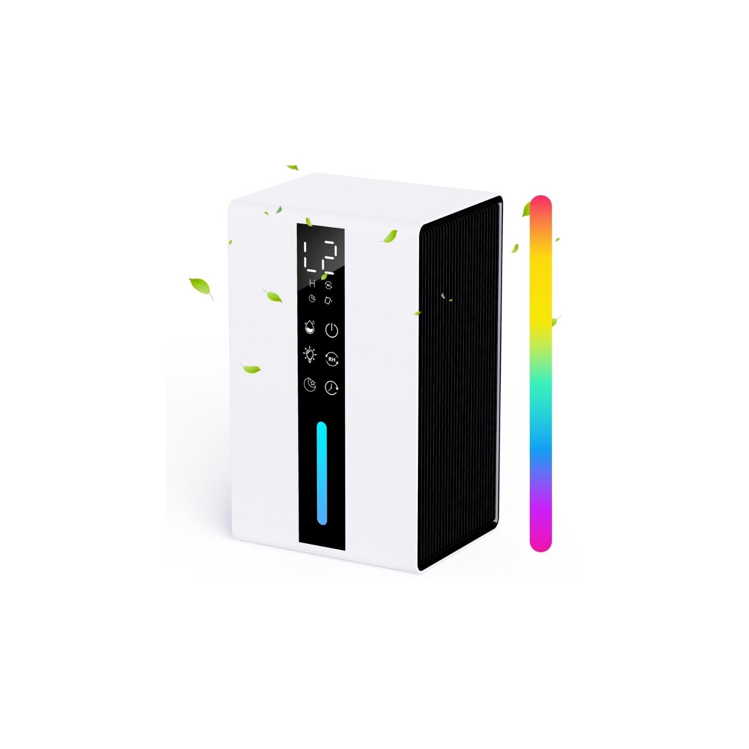 Deshumidificador Bajo Consumo con Tanque de 1.8L, Deshumidificador Electrico Doble Velocidad y Dos Modos, Anticongelante & Apagado por Seguridad, Temporizador y Luz RGB - Ideal para Dormitorios, Baños