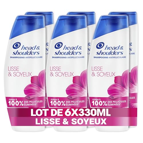 Head & Shoulders Lisse & Soyeux Shampoing Antipelliculaire 1 x 330 ml, Usage Quotidien, Jusqu'à 100% des Pellicules Éliminées, Cliniquement Prouvé, tous Types de Cheveux et de Cuir Chevelu