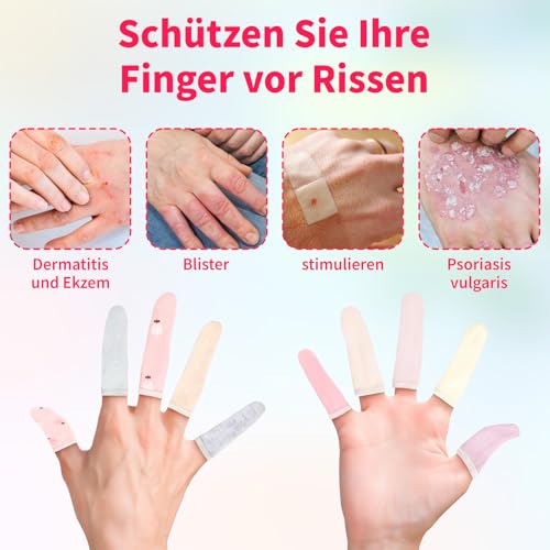 Pretwad 100 Stück Fingerlinge, mehrfarbig, aus Baumwolle, atmungsaktive Finger- und Zehenschützer, Daumenlinge, Komfort-Fingerspitzenschutz, Schutzpolster, Fingerspitzenschutz, Farbe zufällig