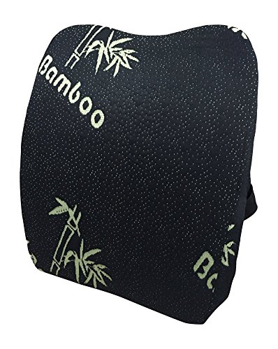 Lumbar Lower Back Pain Pillow-Bamboo Memory Foam Lumbar Support Pillow for Chair, Home, Office, or Travel-#1 Chiropractor Recommended Orthopedic Memory Foam Lower Back Support Pillow
