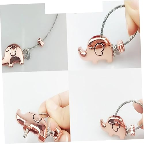 Miniatura 3 de Llavero colgante de 2 piezas, pequeño regalo, decora bonito colgante bolsa colgante de metal, llavero de elefantes, llavero de metal, llavero
